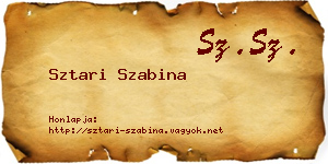 Sztari Szabina névjegykártya