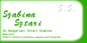 szabina sztari business card